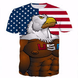 Men Women Harajuku Sexy Rock Prints tshirts Cool Lions Wolf Flag Eagle 3D t shirt Male Female Vintage t shirts tees