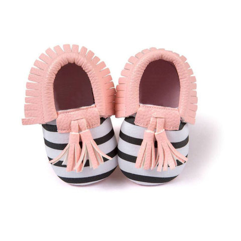 Unisex Boys Girls Soft PU Leather Tassel Moccasins Toddler Infant Moccasin Bow Shoes