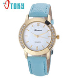 Hot Hothot Sales Women Diamond Analog Leather Quartz Wrist Watch Watches,business,Classic,simple,Girl,round,luxury, jy28