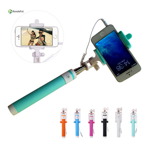 2016 New Mini Extendable handheld monopod selfie stick For iPhone HTC SONY Xiaomi meizu Oppo zte