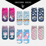 2016 Harajuku Emoji Unicorn Print 3D Socks Women Kawaii Ankle Licorne Chaussette Femme Calcetines Mujer Cute Art Socks ws66