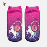 2016 Harajuku Emoji Unicorn Print 3D Socks Women Kawaii Ankle Licorne Chaussette Femme Calcetines Mujer Cute Art Socks ws66