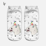 2016 Harajuku Emoji Unicorn Print 3D Socks Women Kawaii Ankle Licorne Chaussette Femme Calcetines Mujer Cute Art Socks ws66