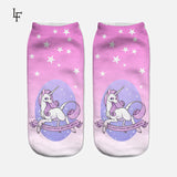 2016 Harajuku Emoji Unicorn Print 3D Socks Women Kawaii Ankle Licorne Chaussette Femme Calcetines Mujer Cute Art Socks ws66