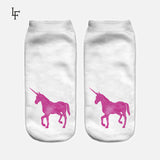 2016 Harajuku Emoji Unicorn Print 3D Socks Women Kawaii Ankle Licorne Chaussette Femme Calcetines Mujer Cute Art Socks ws66