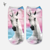 2016 Harajuku Emoji Unicorn Print 3D Socks Women Kawaii Ankle Licorne Chaussette Femme Calcetines Mujer Cute Art Socks ws66