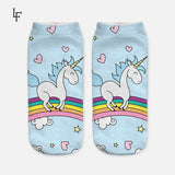 2016 Harajuku Emoji Unicorn Print 3D Socks Women Kawaii Ankle Licorne Chaussette Femme Calcetines Mujer Cute Art Socks ws66