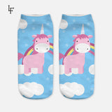 2016 Harajuku Emoji Unicorn Print 3D Socks Women Kawaii Ankle Licorne Chaussette Femme Calcetines Mujer Cute Art Socks ws66