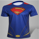 Free shipping 2016 t-shirt Superman/Batman/spider man/captain America /Hulk/Iron Man / t shirt men fitness shirts men t shirts