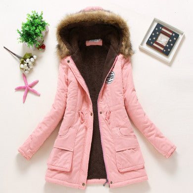 Winter Coat Women 2017 New Parka Casual Outwear Military Hooded Thickening Cotton Coat Winter Jacket Fur Coats Women Clothes D21