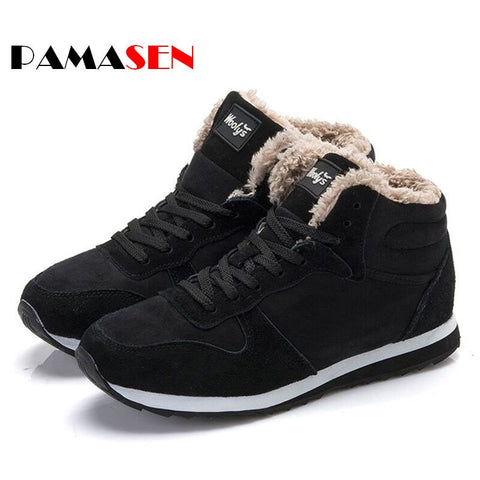 2017 Couple Unisex Boot Fashion Men Winter Snow Boots keep Warm Boots Plush Ankle Snow Work Shoes Men's Outdoor Snow Boots 36-47