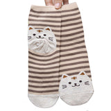 Newly Design Cute Cartoon Cat Socks Striped Pattern Women Cotton Sock Winter Aug10 Drop Shipping Womail