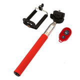 Fashion Extendable Self Selfie Stick Handheld Monopod+Clip Holder+Bluetooth Shutter Remote Controller for iPhone/Android Phone