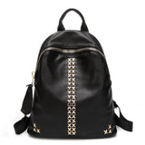 Fashion Pu Leather Backpack Rivet Women Bags Preppy Style Backpack Girls School Bags Zipper Large Women's Back Pack LA460