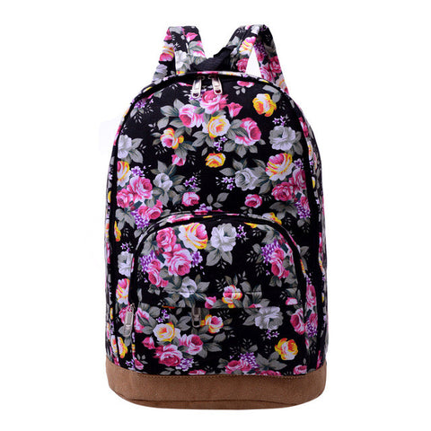 Floral Printing Backpack Women Preppy Style School Bags Women Rucksack Travel Satchel Bags Mochila Feminina Canvas Backpack