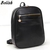 Bolish New Arrival Spring School Bag Student Backpack Mini PU Leather Bag Korean Minimalist Retro Casual Bag Women Backpack