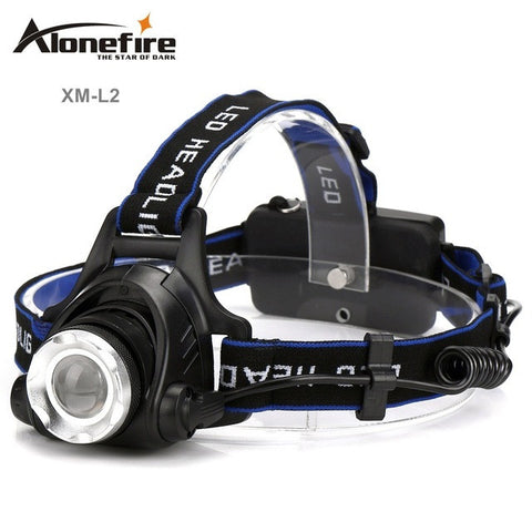 AloneFire HP79 LED Headlight CREE L2 headlamp zoom 18650 Head lights lamp 2200lm XM-L2 Rechargeable zoomable LED light