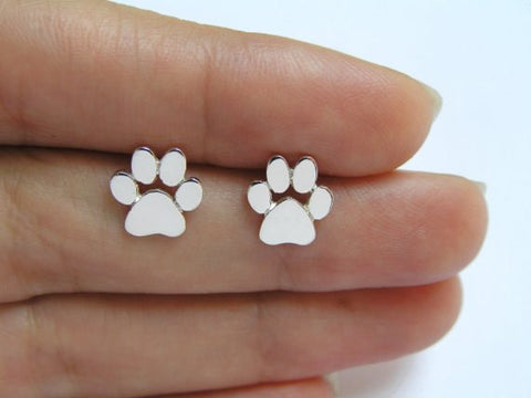 New Fashion Cute Paw Print Earrings for Women Cat and Dog Paw Stud Earrings E124