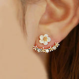 2016 Korean Fashion Imitation Pearl Earrings Small Daisy Flowers Hanging After Senior Female Jewelry Wholesale