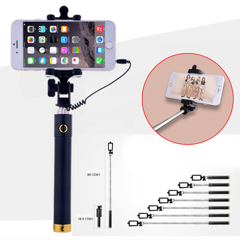 Universal Portable Wired Stretchable Selfie Stick For iPhone Samsung Galaxy Huawei Sony HTC Xiaomi Mini Stick Tripod Monopod