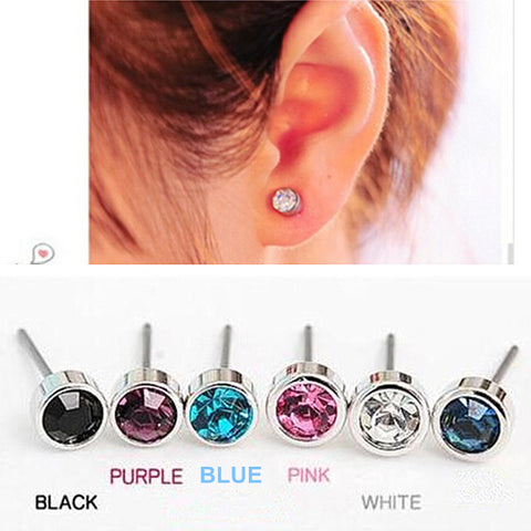 ES0003 Hot Selling New Fashion Cute Little Simple Crystal Stud Earrings STRING For Women Cheap Jewelry Accessories Wholesale