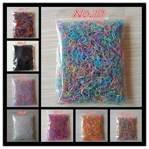 About 1000pcs/bag (small package) 2015 New Child Baby TPU Hair Holders Rubber Bands Elastics Girl's Tie Gum