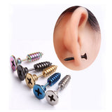Punk Style Stainless Steel 5 Colors Stud Earrings Men's Punk Ear Jewelry Rock Gothic Unisex Piercing Earring Free shipping