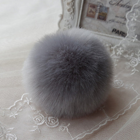 Key Chain Women Ladies Pompon Rabbit Fur Ball Keychain Mobile Phone Plug Backpack Bags Decorations Key Holder Trinket Feida