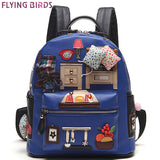 FLYING BIRDS women backpack school bags leather daily backpack women's travel bag good quality student mochila rucksack LM3200fb