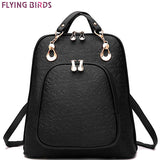 FLYING BIRDS women backpack leather backpacks women bag school bags backpack women's travel bags Rucksack bolsas LM3064 LS4504fb